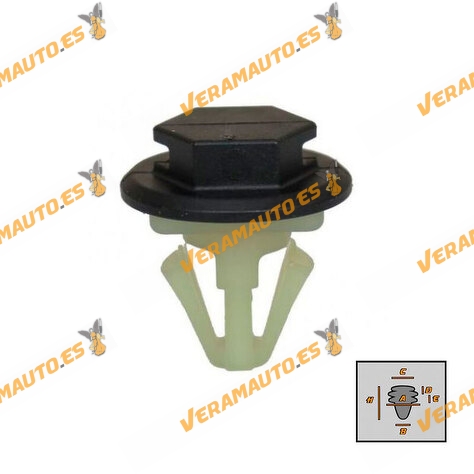 Set de 10 Grapas Renault Clio III de 2005 a 2014 | Clio IV de 2012 a 2019 | Modus de 2004 a 2012 para Aletas OEM 8200389607