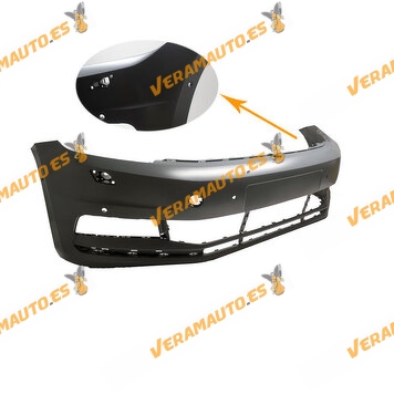 Front Bumper Volkswagen Touran from 2015 to 2022 | Primed | With Sensor Hole and Headlight Washer OEM 5TA807217EGRU