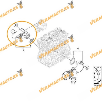 Manguito de Radiador BMW Serie 1 E81/E87/E88 | Serie 3 E46 E90/E91 | X3 (E83) | OEM Similar a 11537501427