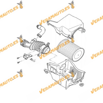 Manguito Flexible Aspiración de Caudalímetro de Filtro de Aire a Turbocompresor Ford 1.6 TDCi | Volvo 1.6D | OEM 1607484