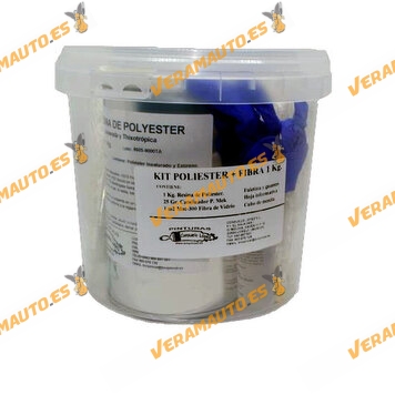 Kit 1Kg of Polyester Resin with 1 m² of Fibreglass