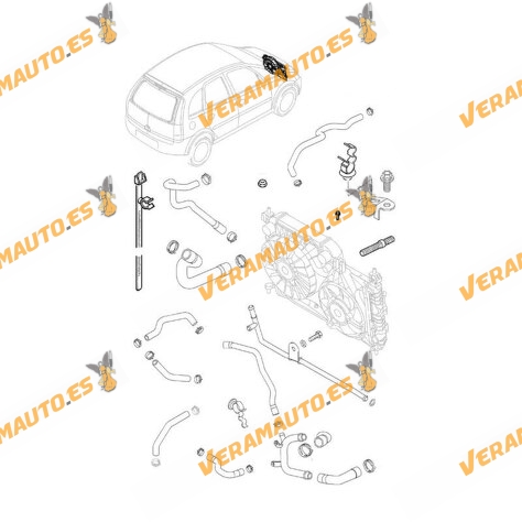 Manguito de Radiador Opel Astra H | Corsa C | Meriva | Motores 1.7 CDTi | Tuberia de Radiador | OEM 97300149