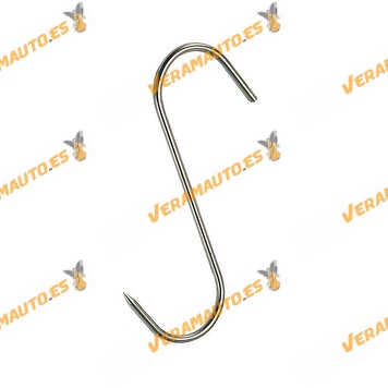 Stainless Steel Butcher Hook | S shape | Dimensions 140 x 5 x 44mm