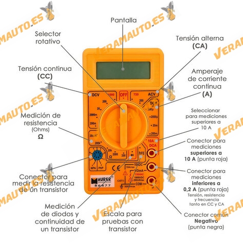 Polimetro Digital De Bolsillo | Profesional 5 Funciones | Maurer