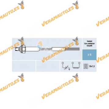 FAE universal 3-wire lambda sensor yellow white black Ti 18x1.5