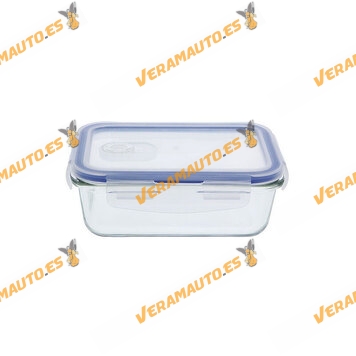 Recipiente para Comida Hermético o Tupper Rectangular de Vidrio | Capacidad 570 - 840 ml