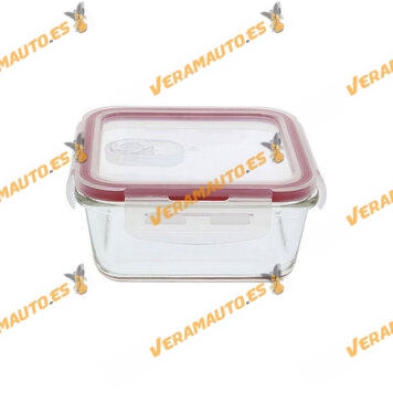 Recipiente para Comida Hermético o Tupper Cuadrado de Vidrio | Capacidad 690 ml