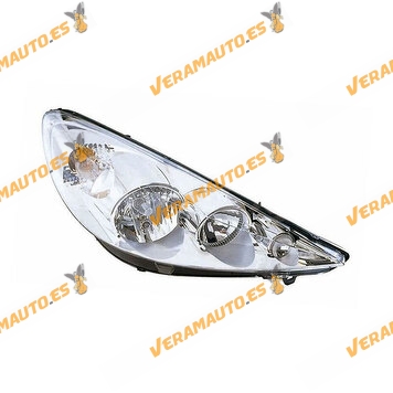 Peugeot 206 Plus Headlight | 2009 to 2012 | H7 and H1 Lamp | Right Front | Similar To OEM 6206P3