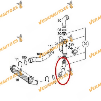 Intercooler Hose Mercedes E-Class W211 2.7 CDI | OM 647.961 | OEM 2115283182