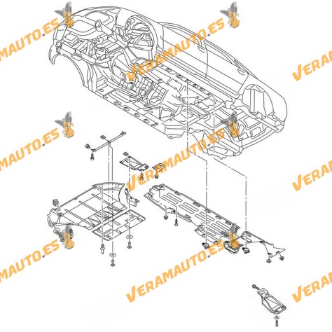 Cubre Carter | Protección Bajo Motor Audi A8 (D3) de 2003 a 2010 | Plástico ABS+PVC | OEM Similar a 4E0 825 235 H
