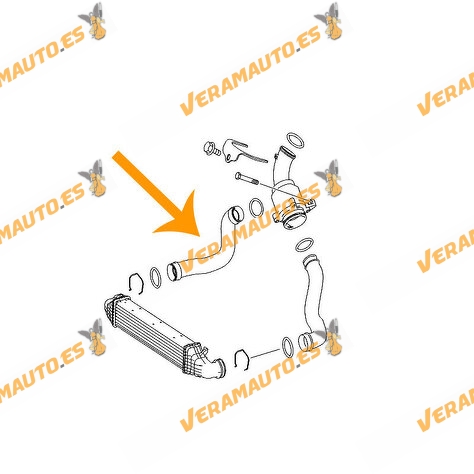 Manguito Salida Intercooler Mercedes Clase E W211 | CLS | 3.0 CDI 642.910 |  642.920 | 642.921 | 642.960 | OEM A2115282682