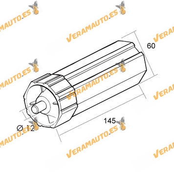 Capsula Plástico Eje 60 Octogonal con Espiga para Persiana