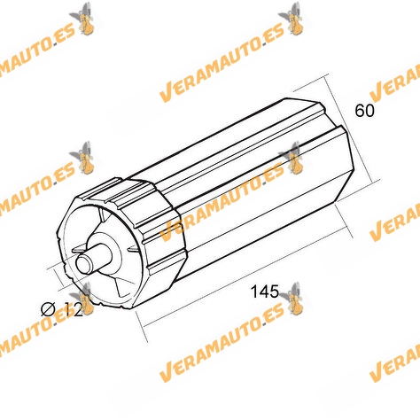 Capsula Plástico Eje 60 Octogonal con Espiga para Persiana