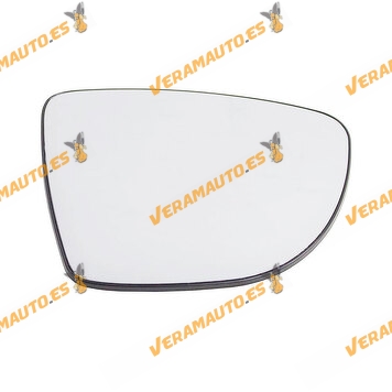 Right Rearview Mirror Glass Renault Clio IV / V | Captur from 2012 | Chrome and Thermal Aspheric | OEM 963654973R