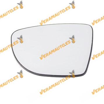 Left Rearview Mirror Glass Renault Clio IV / V | Captur from 2012 | Chrome and Thermal Aspheric | OEM 963669996R