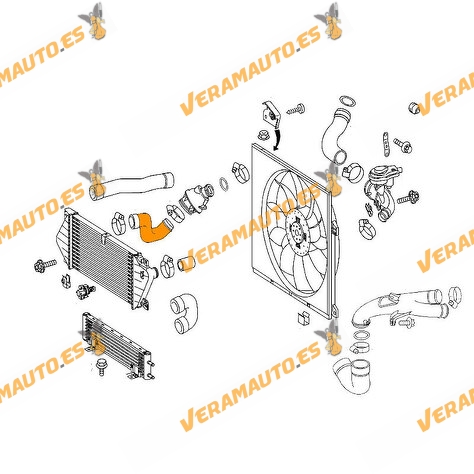 Manguito Intercooler Mercedes ML W164 de 2005 a 2009 | Tubo Flexible de Aire | Motor OM642.940 | OEM 1635016082