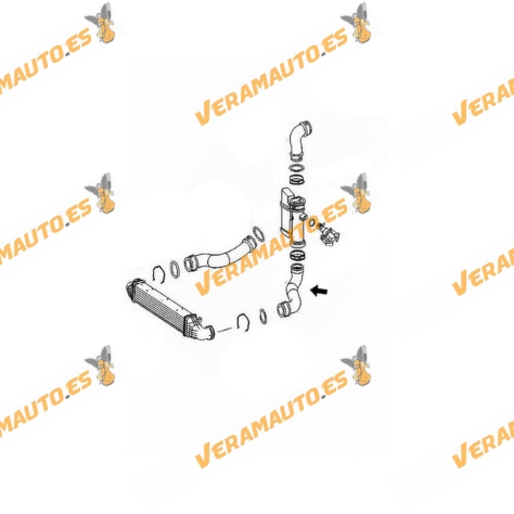 Intercooler Sleeve Mercedes E-Class W211 | Turbo Sleeve | 2.1 CDI Type OM 646 | OEM 2115282982 | A2115282982 | A2115282982