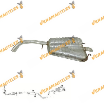 Rear Exhaust Silencer Ford Escort Nomade GAL 1.6i 16v L1E | 1597 cc - 66 kw - 90 hp | With catalytic converter | OEM 6750766