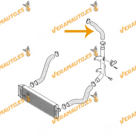 Manguito Salida Intercooler Volkswagen Crafter 2E de 2006 a 2013 2.5 TDi BJJ |  BJK |  BJL |  BJM |  CE | OEM 2E0145834