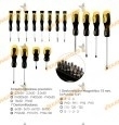 Set of 30 Professional Screwdrivers for Industrial Work WOLFPACK | Star | Flat | Precision