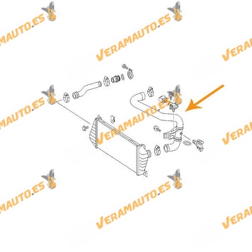 Sleeve Mercedes Sprinter Classic from 2000 to 2006 | Upper Left Side Intercooler outlet | OEM A9015283982