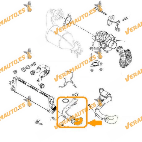 Manguito Intercooler Renault Trafic Opel Vivaro Nissan Primastar De 2006 a 2014  | Motores 2.0 DCi | OEM 8200526443
