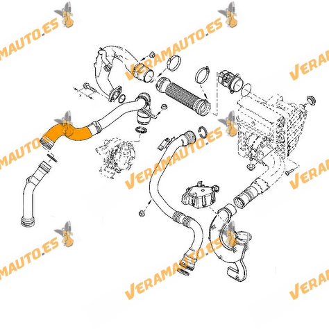 Intercooler Hose Renault Megane 1.5 DCi from 2008 to 2016 | Scenic from 2009 to 2016 | OEM 144602487R