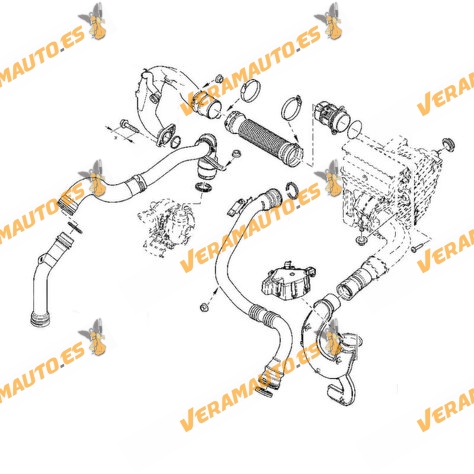 Manguito Intercooler Renault Megane 1.5 DCi de 2008 a 2016 | Scenic de 2009 a 2016 | OEM 144603600R