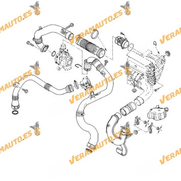 Intercooler Hose Renault Megane 1.9 DCi from 2008 to 2016 | Scenic from 2009 to 2016 | OEM 8200962920