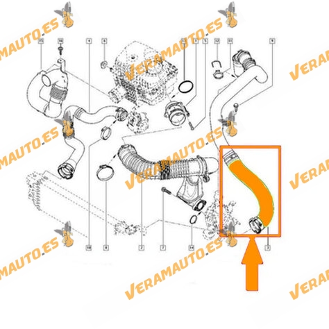 Manguito Intercooler  Opel Movano Renault Master Nissan NV400 2010 a 2020 | Motores 2.3 CDTI / DCi | OEM 8200730404