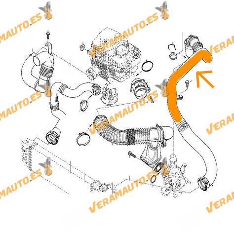 Manguito Intercooler Opel Movano Renault Master Nissan NV400 2010 a 2020 | Motores 2.3 CDTI / DCi | OEM 8200753439