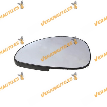 Left Rear View Mirror Glass + Support | Citroen C4 (LA/LC) from 2004 to 2010 | Convex Chrome and Thermal | OEM8151JJ