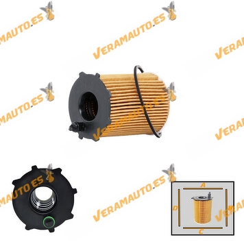 Oil Filter | Filter Cartridge SRLine PSA 1.4 and 1.6 HDi EURO 4 and EURO 5 Engines | OEM 1109AY