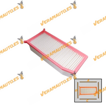 Air Filter Engine Renault and Dacia Engines 1.5 dCi type K9K | 1.2 - 1.3 TCe type H5 1.6 type H4M | OEM 165467674R