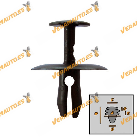 Set de Grapas Citroen | Peugeot de Paragolpes y Molduras | Diámetro 6.3 mm