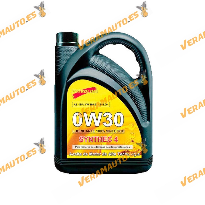 Aceite Petroline 0W30 Synthec 4 ACEA A5 -B5 | VW 506.01 - 503.00 - 506.00 | LongLife | Motores con Inyector Bomba Grupo VW