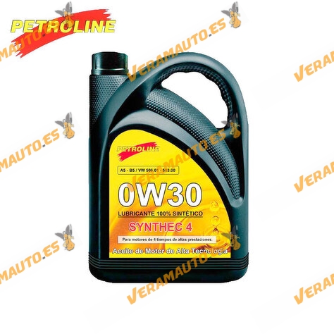 Aceite Petroline 0W30 Synthec 4 ACEA A5 -B5 | VW 506.01 - 503.00 - 506.00 | LongLife | Motores con Inyector Bomba Grupo VW