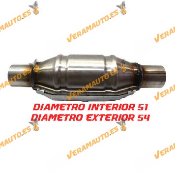 Universal Adaptable Catalytic Converter | EURO IV Emission Standards | Round with Heat Protection | Total Length 340mm