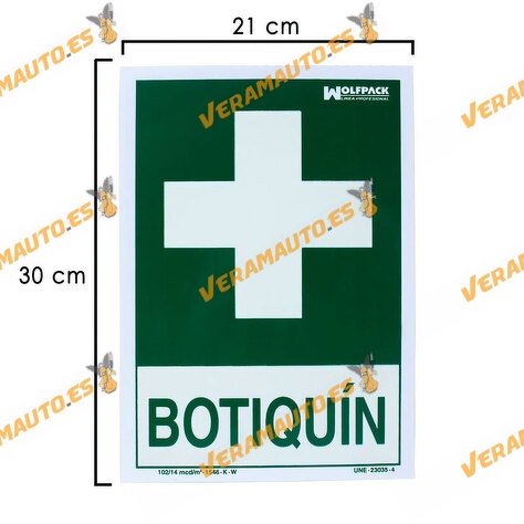 Cartel Señal Botiquín Luminiscente | PVC | 30 cm x 21cm