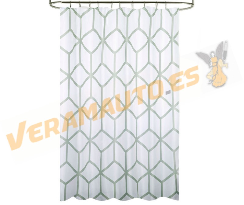 Cortina de Ducha Impermeable | Poliester | 180x200 cm | Incluye 12 Ganchos