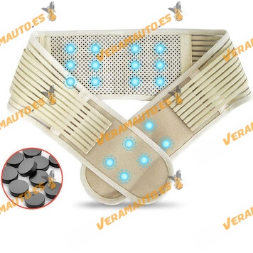 Support | Lumbar and Waist Self-Heating Belt | With 18 Magnets | Beige
