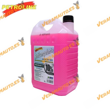 Líquido Anticongelante PETROLINE Orgánico 10% | Color Rosa | Refrigerante Verano | Protección hasta -5ºC