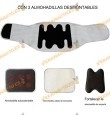 Cinturon de Soporte Lumbar Autocalentable | Tres Almohadillas Extraibles | Con Tres Barras de Soporte