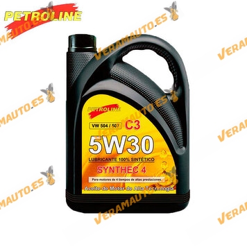Petroline Engine Oil 5W30 Synthec 4 C3-08 | VW 504.00 507.00 | BMW LL-04 BMWLL-98 | PORSCHE C30 | MB 229.51 229.31