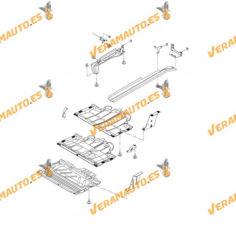 Protección Bajo Motor Renault Trafic de 2014 a 2021 | Opel Vivaro de 2014 a 2019 | Plástico ABS + PVC | OEM 758901007R