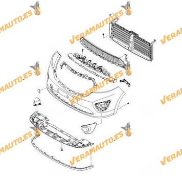 Protección Bajo Radiador Renault Trafic de 2014 a 2021 | Opel Vivaro de 2014 a 2019 | Plástico Polietileno | OEM 758901007R