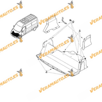 Protección Bajo Motor Renault Master de 2010 a 2019 | Opel Movano de 2010 a 2021 | Plástico Polietileno | OEM 758900011R