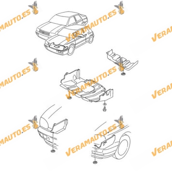 Under Engine Protection Volkswagen Golf III from 1991 to 1999 | Polyethylene Plastic | Engines 1.8 2.0 Gasoline | OEM 1H0825237J