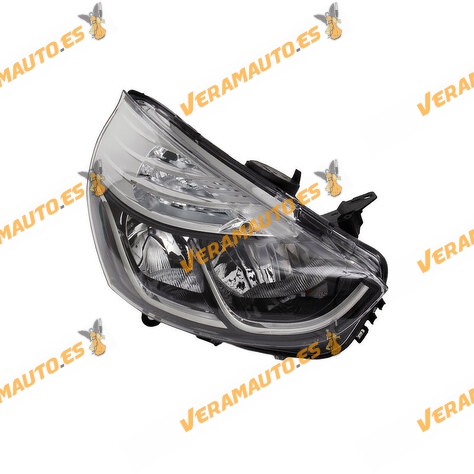 Headlight Renault Clio IV from 2012 to 2016 Right | Black Background | Silver Frame | OEM 260106624R