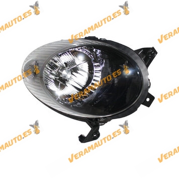 Headlight VALEO Nissan Micra K12 from 2003 to 2007 | Right | Black Background | For H4 Lamp | OEM 26010AX705